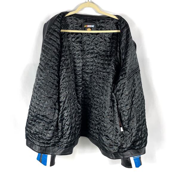 Nascar Leather Jacket Ryan Newman Black Alltel Full Zip Racing Sz 3XL Men - Picture 10 of 11